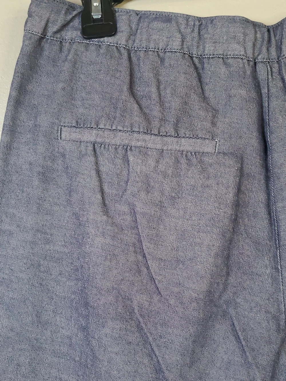 Zara Linen Blend Pull On Pants In Denim Blue, W/ Drawstring. Size Medium